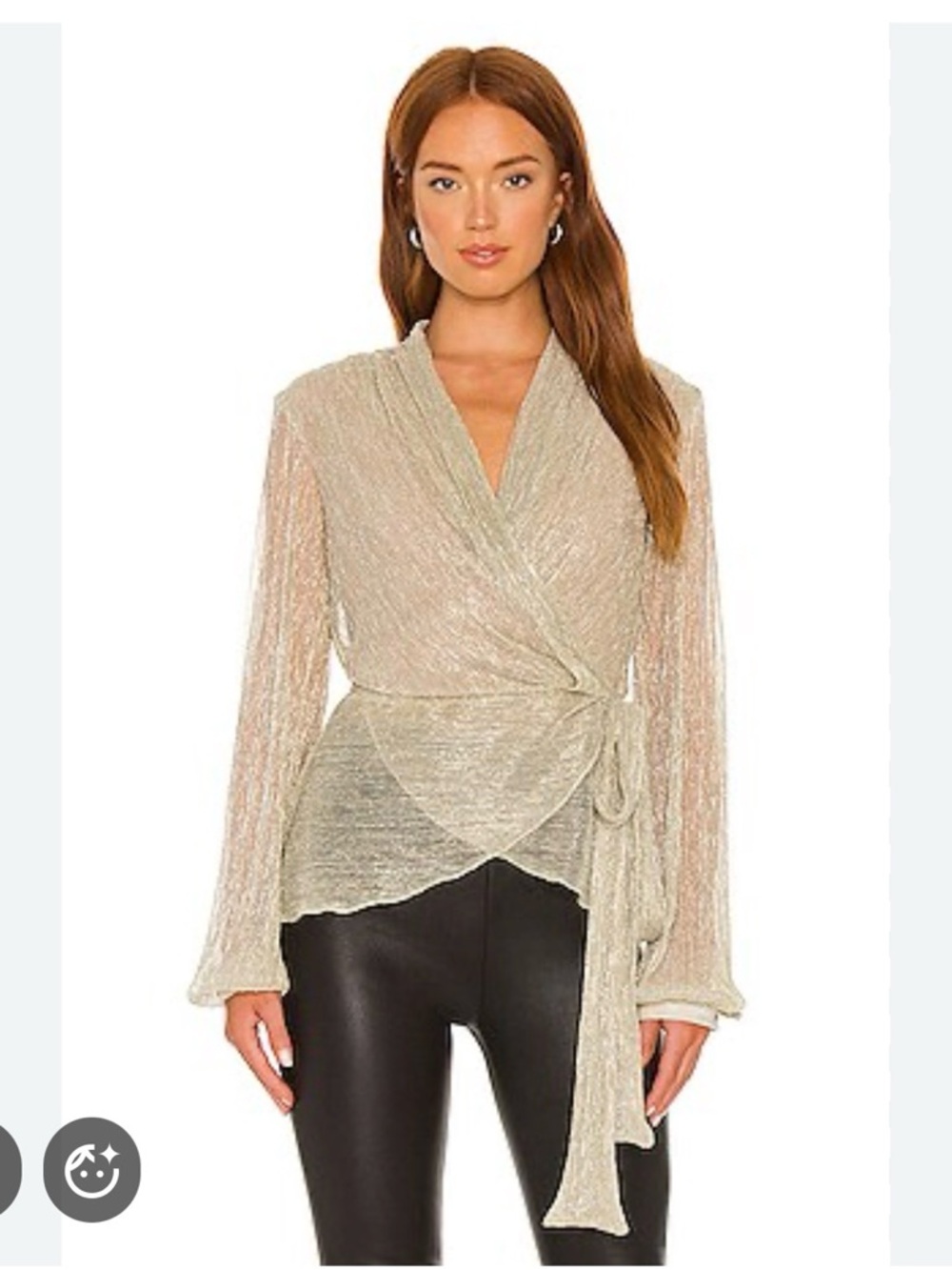 PATBO Metallic Lurex Wrap Top Size Small